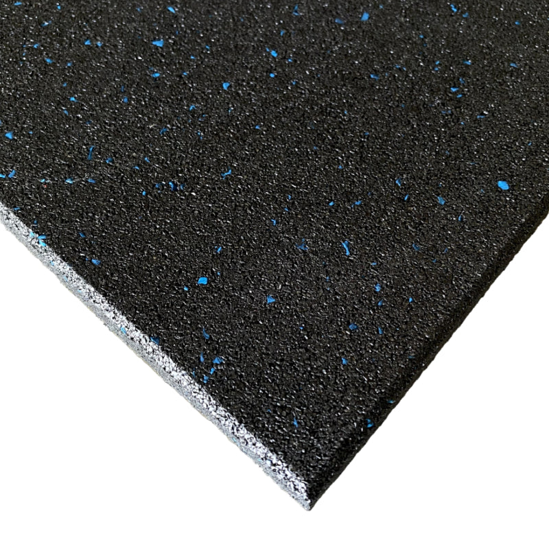 15mm Rubber Floor Tile Gym Mat (1m x 1m) (Blue Fleck)