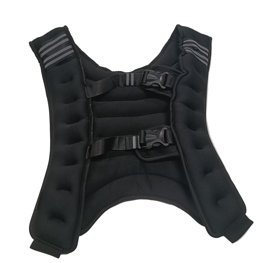 Black weight vest on a light gray background