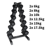 Dumbbell Set & Storage Rack Package (6kg-17.5kg)