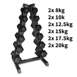 Dumbbell Set & Storage Rack Package (8kg-20kg)