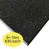 15mm Rubber Floor Tile / Gym Mat (1m x 1m) (Blue Fleck)