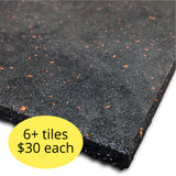 15mm Rubber Floor Tile / Gym Mat (1m x 1m) (Red Fleck)