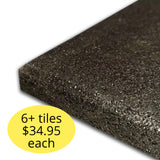 15mm Black Rubber Tile / Gym Mat (Commercial Grade High Density) (1m x 1m)