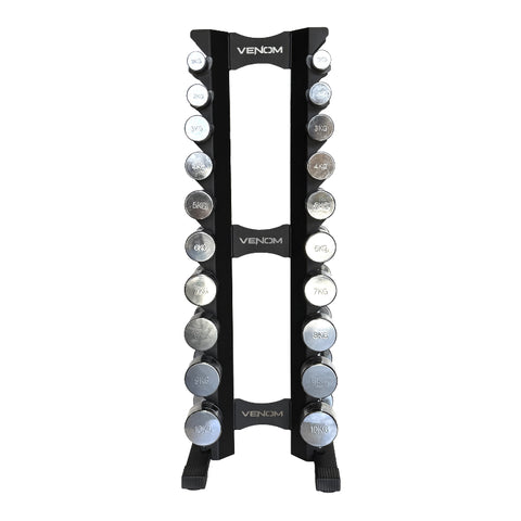 Chrome Dumbbell Set 1kg-10kg with Storage Rack