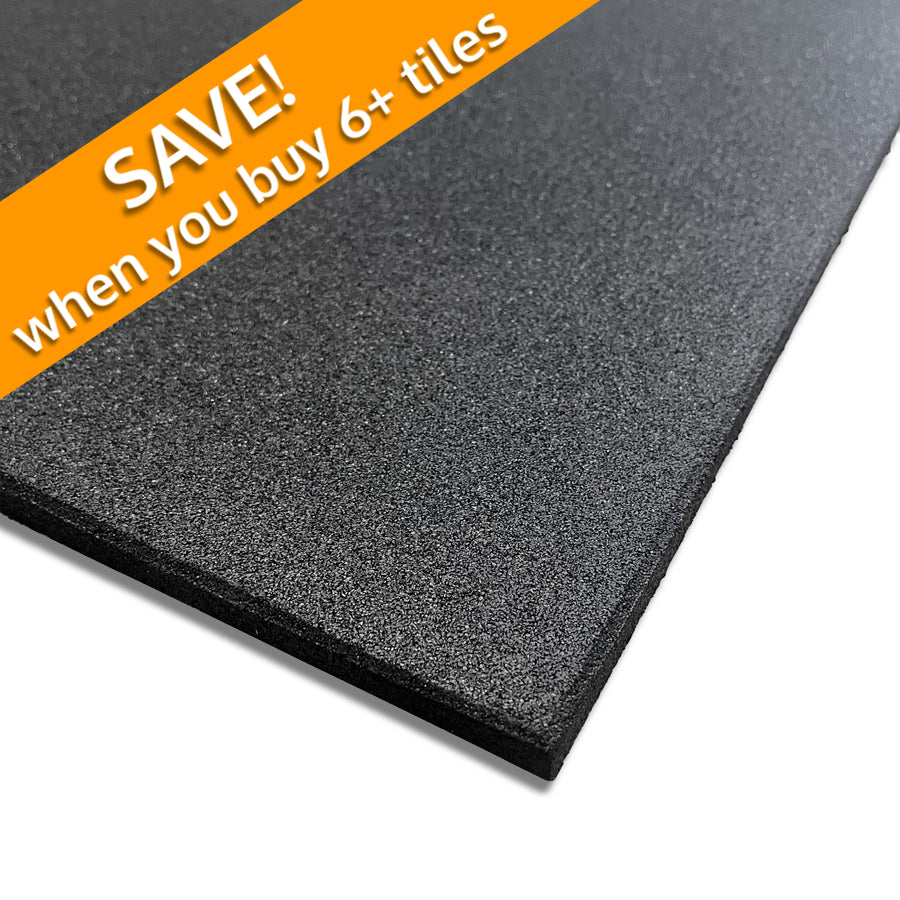 Rubber Gym Tile - 15mm (1m x 1m) Black