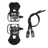 Spin Bike Pedals, SPD Pedal Set with Toe Cages, Straps and Shoe Hardware, 9/16