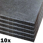 10x 15mm Rubber Floor Tile Gym Mat (1m x 1m) (Black) Package
