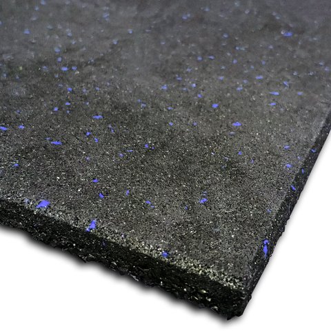 15mm Rubber Floor Tile / Gym Mat (1m x 1m) (Blue Fleck)
