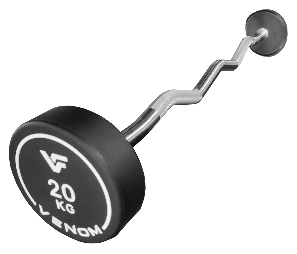 Venom Fixed EZ Curl PU Barbell