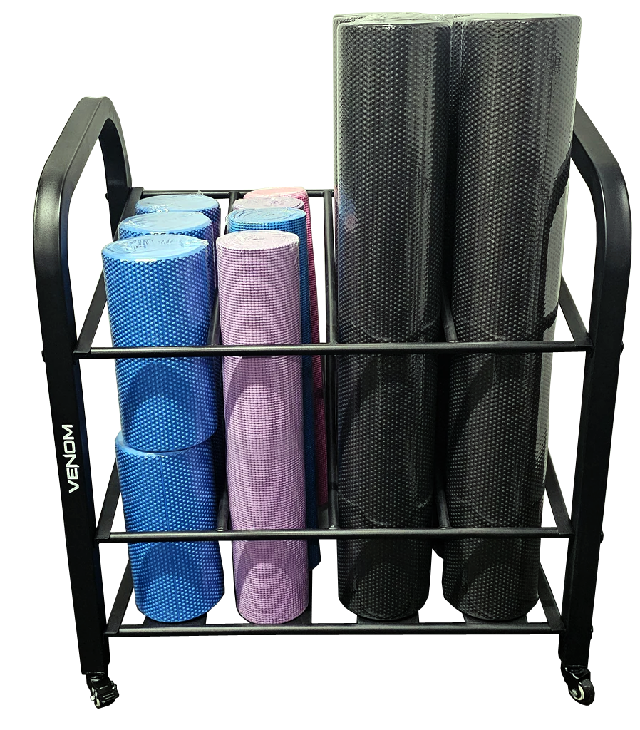 Venom Foam Roller and Yoga Mat Storage Cart – Nordic Fitness Equipment