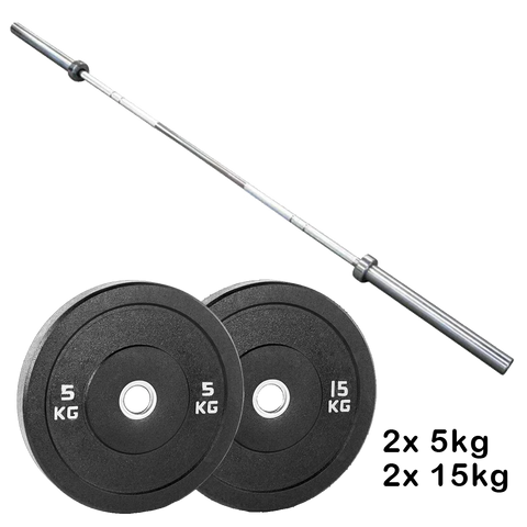 40kg Bumper Plate & 7FtBarbell Package