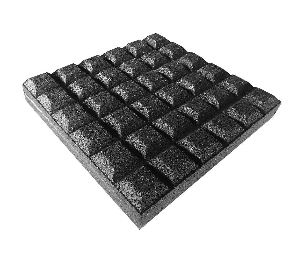 50mm Black Rubber Tile / Gym Mat (0.5m x 0.5m) Nordic Fitness Equipment