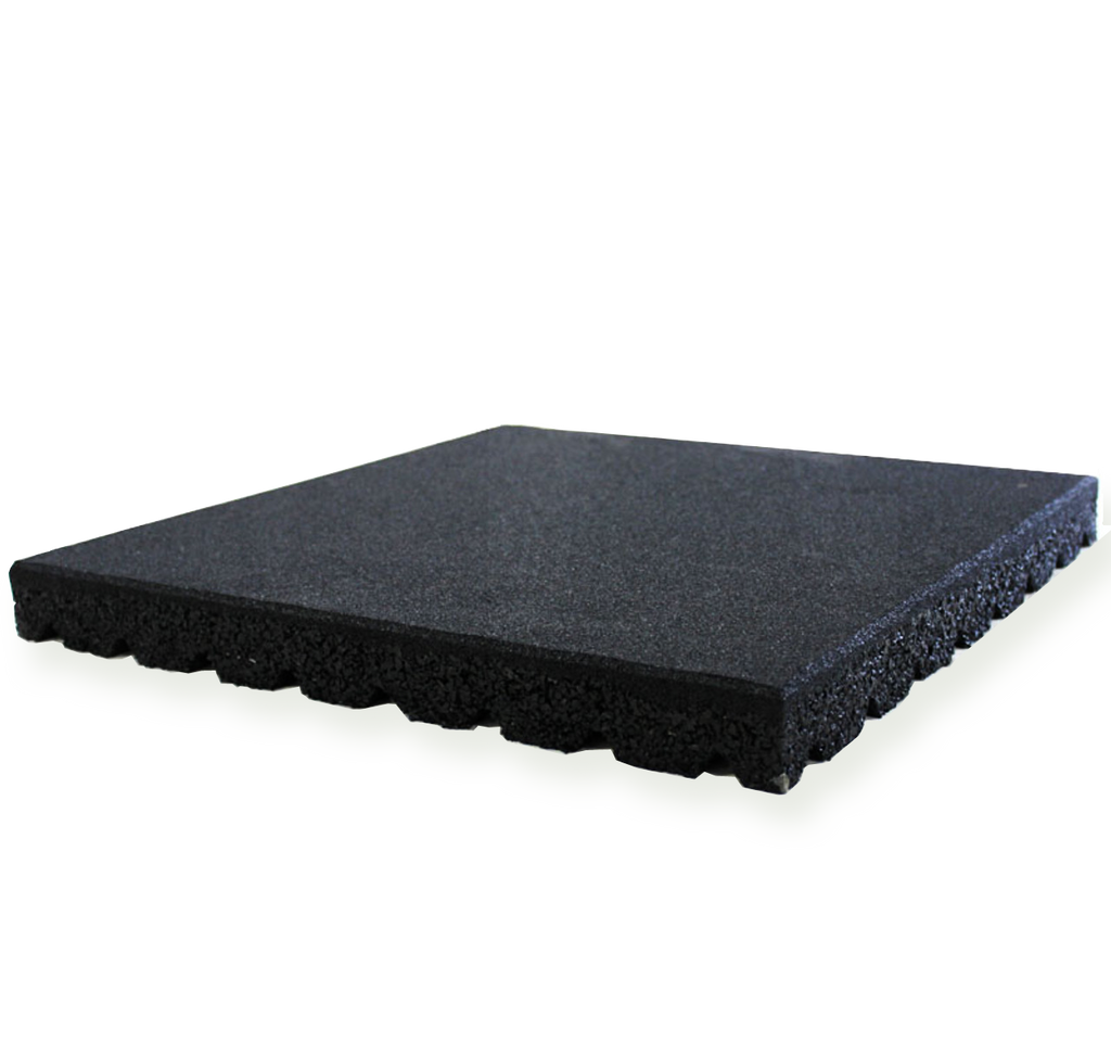 50mm Black Rubber Tile / Gym Mat (0.5m x 0.5m) – Nordic Fitness Equipment