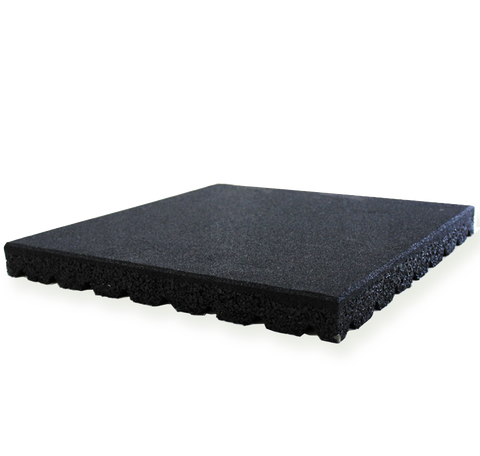 50mm Black Rubber Tile / Gym Mat (0.5m x 0.5m)