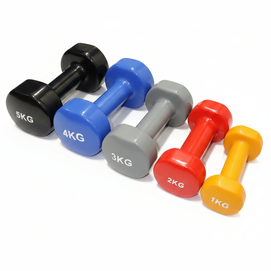 1-5kg Plastic Dipped Dumbbell (single)