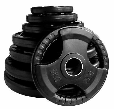 Olympic Black Rubber Coated Plate with Handles (50mm)